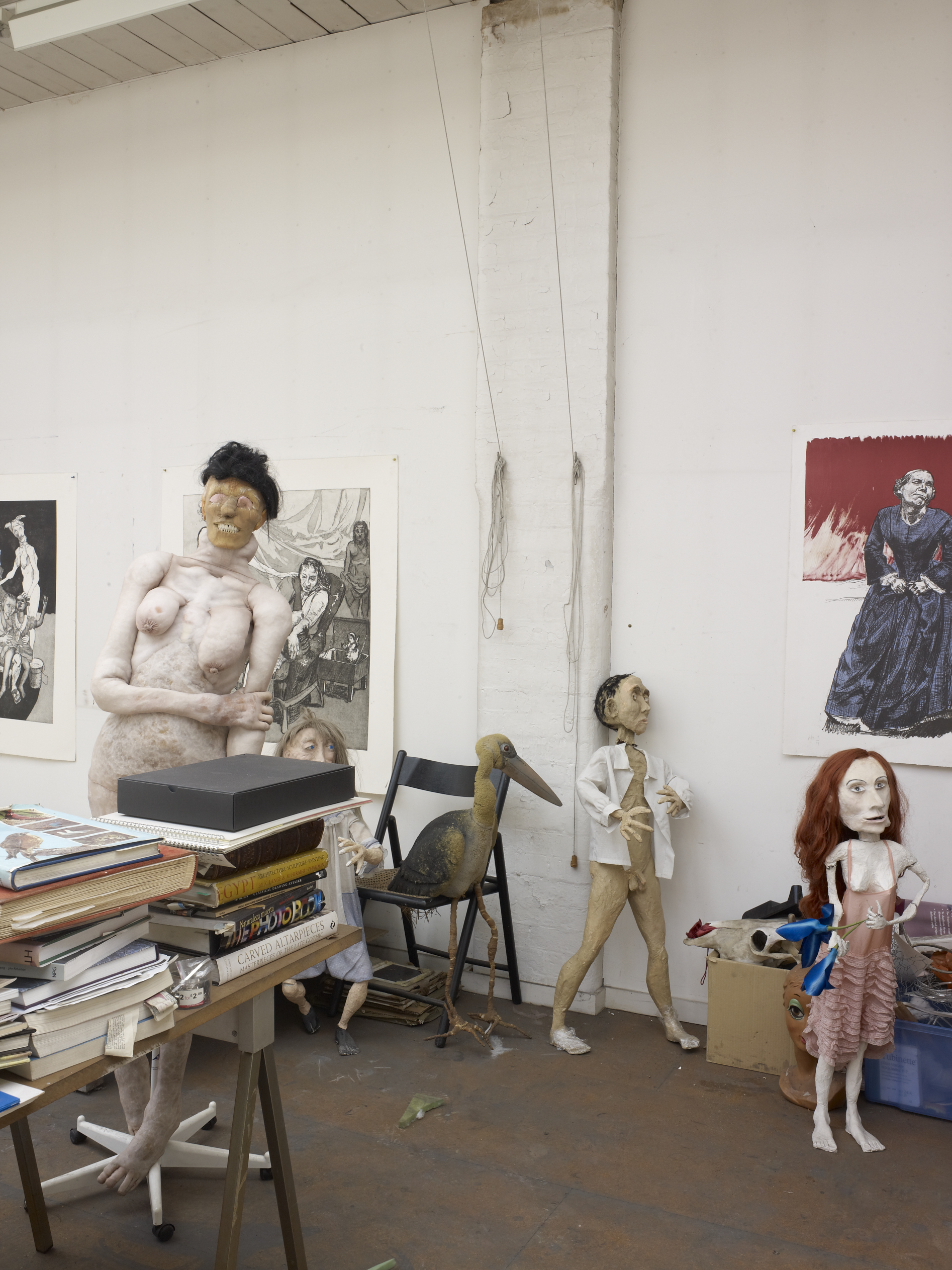 Paula Rego's studio photographed by Henry Bourne for Harper's Bazaar Magazine